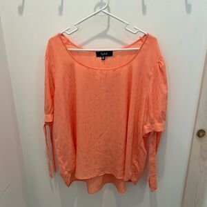 Lipslide Orange/Coral Relaxed Tie Sleeve Blouse Size 3X